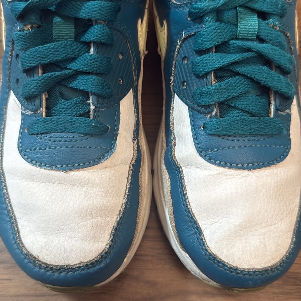 Kids Nike Air Max 90 LTR GS Trainers Turquoise/White - Picture 5 of 10